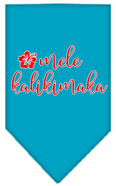 Mele Kalikimaka Screen Print Bandana Turquoise Large
